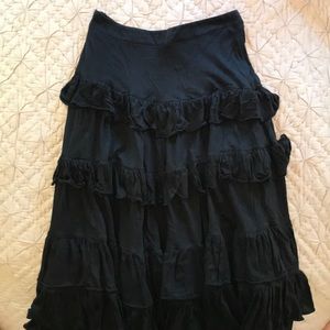 Black Prada Ruffled Skirt